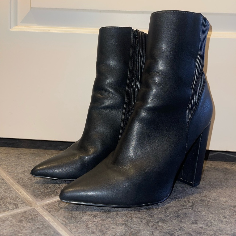Black Leather Ankle Boots